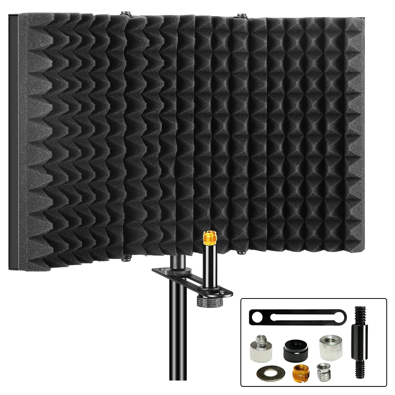 5Core Microphone Isolation Shield  Foldable Mic Shield with 3 Sound Insulation Absorbing Foam Anti Spier
