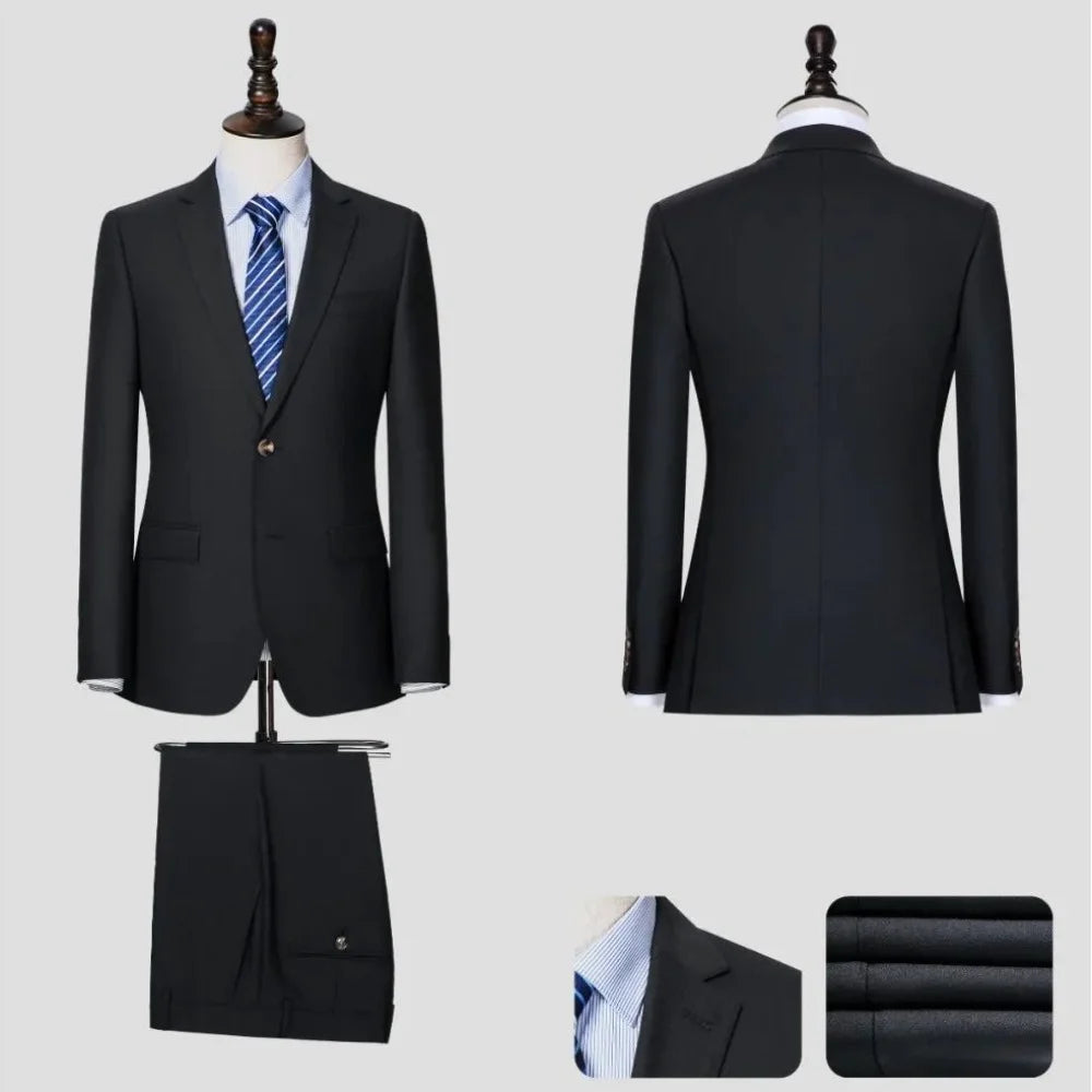 Men's Premium Suit -Business Suit, Professional Formal Wear, Ideal for Work and Weddings,50% Wool,Customizable Fit with 20 Sizes Master Coach HQ