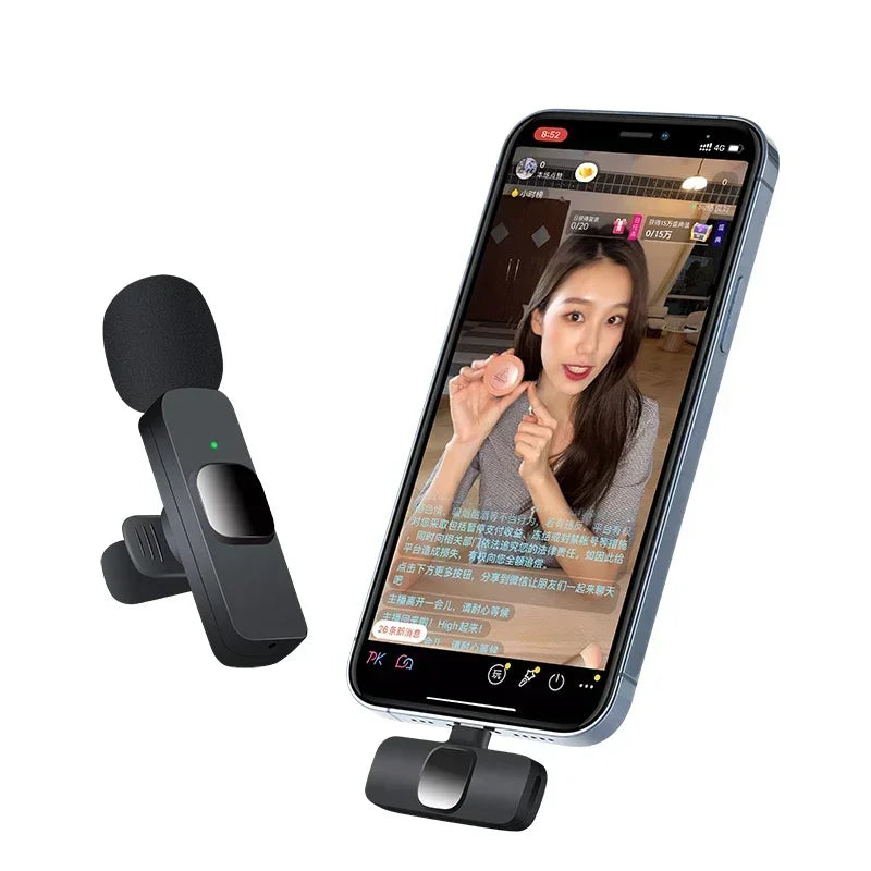 Basix Wireless Lavalier Microphone Audio Recording Mini Replaceable Windproof Wool Microphone for iPhone16 Shoot vlog YouTube Master Coach HQ
