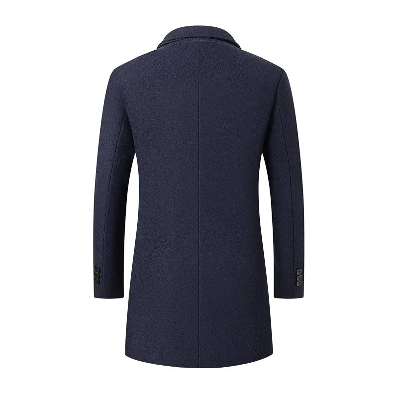 New Fashion Men Hooded Overcoats Casual Woolen Blends Cashmere Long Trench Coats Male Winter Coats Business Casual Jackets 4XL Master Coach HQ