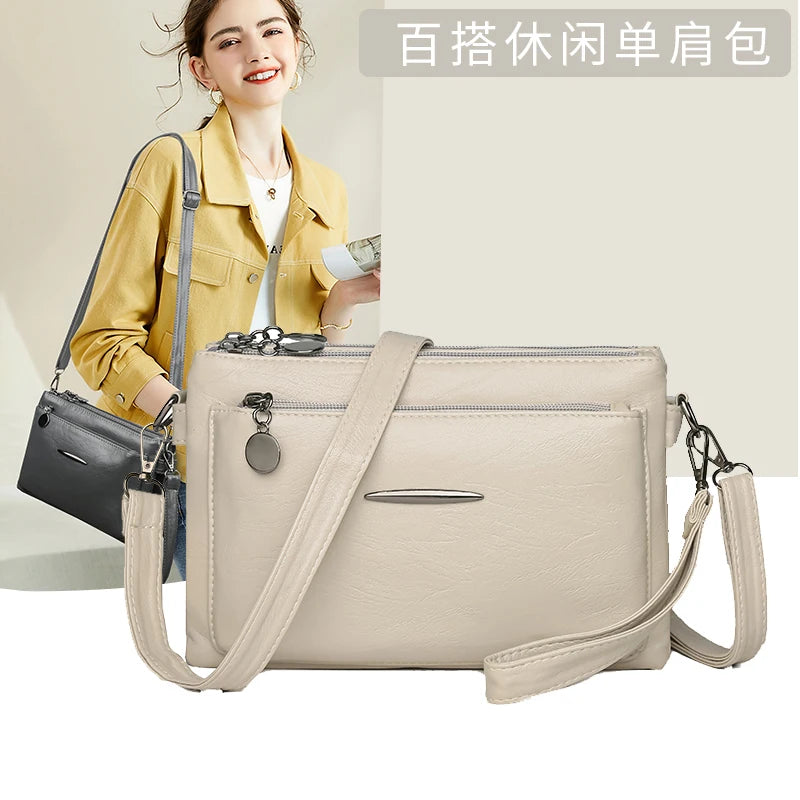 Luxury Designer Multilayer Ladies Handbags High Quality Leather Shoulder Bags Women 2025 Female Crossbody Bag Purses and  Sac Master Coach HQ