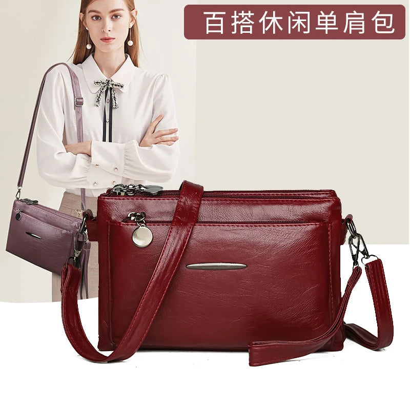 Luxury Designer Multilayer Ladies Handbags High Quality Leather Shoulder Bags Women 2025 Female Crossbody Bag Purses and  Sac Master Coach HQ