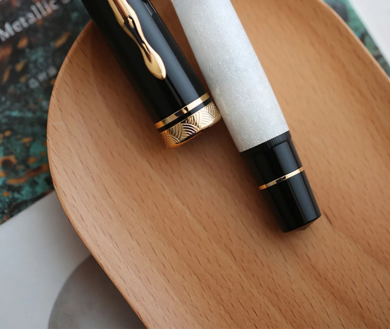 Majohn P139 Piston Resin Fountain Pen #8 F/M All Brass Piston System Large Capacity Writing Gift Pen Stationery School Supplies Master Coach HQ