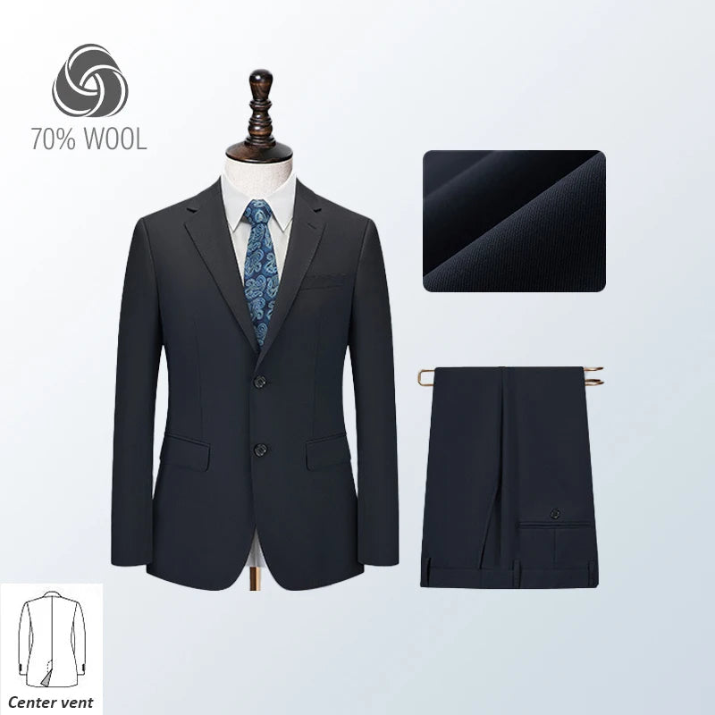 Men's Premium Suit -Business Suit, Professional Formal Wear, Ideal for Work and Weddings,50% Wool,Customizable Fit with 20 Sizes Master Coach HQ