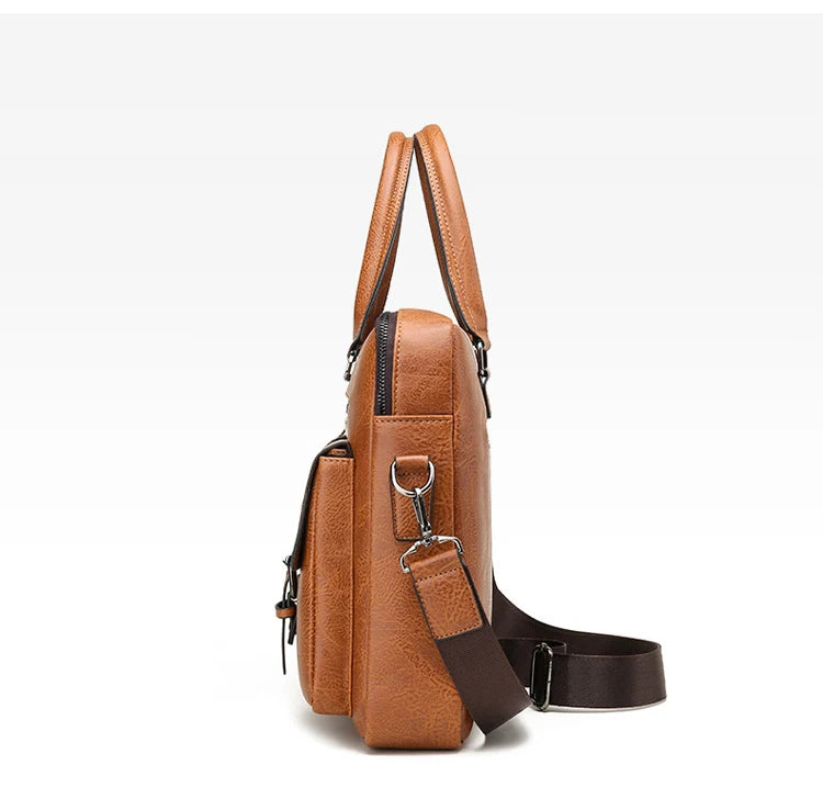 Luxury Brand Man Business Briefcase Bag PU Leather Messenger Shoulder Bag Men Office Lunch Bags For Laptop A4 File Male Handbags Master Coach HQ