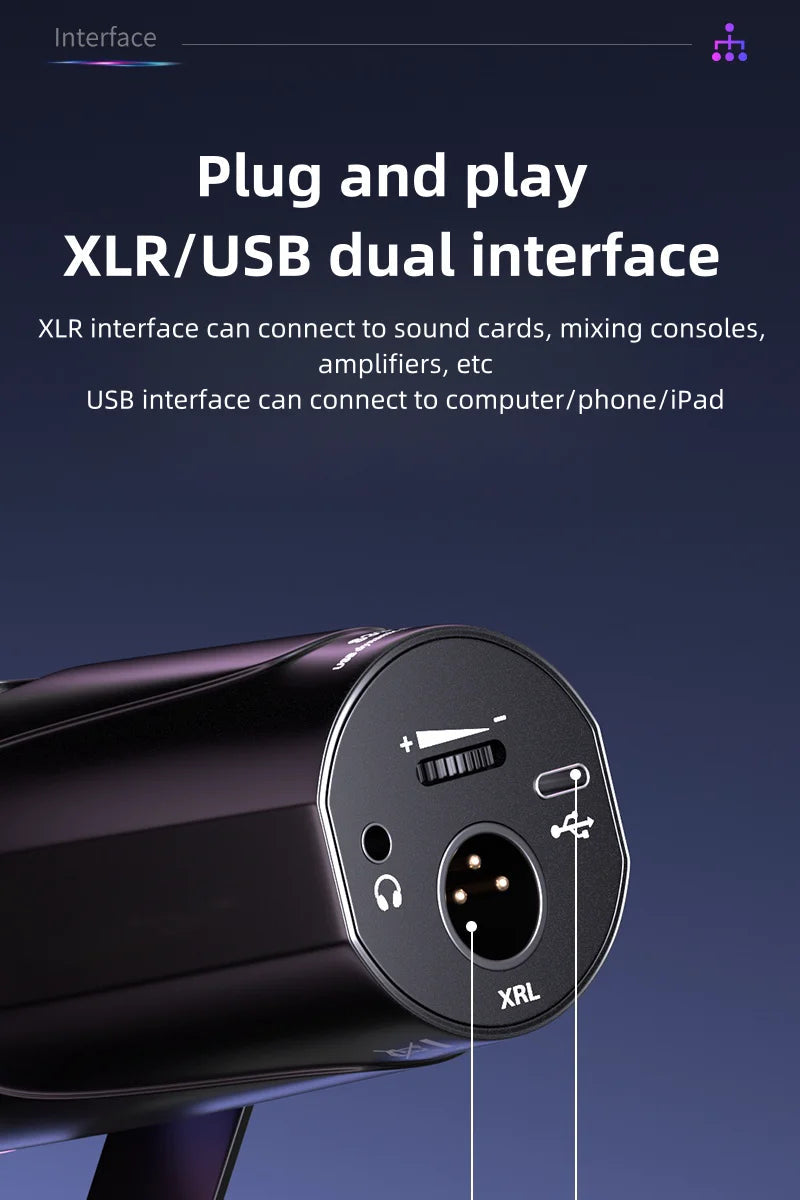 USB/XLR Dynamic Microphone With Built-in Headset Output & Sound Insulation,For Podcasts,Games, Live Broadcast Master Coach HQ