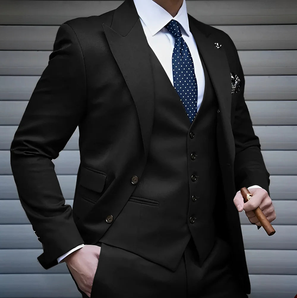 Formal Men's Suit Business Jacket Pants Vest 3 Piece Set High Quality Wedding Groom Tuxedo Solid Color Custom Suit XS-5XL Master Coach HQ