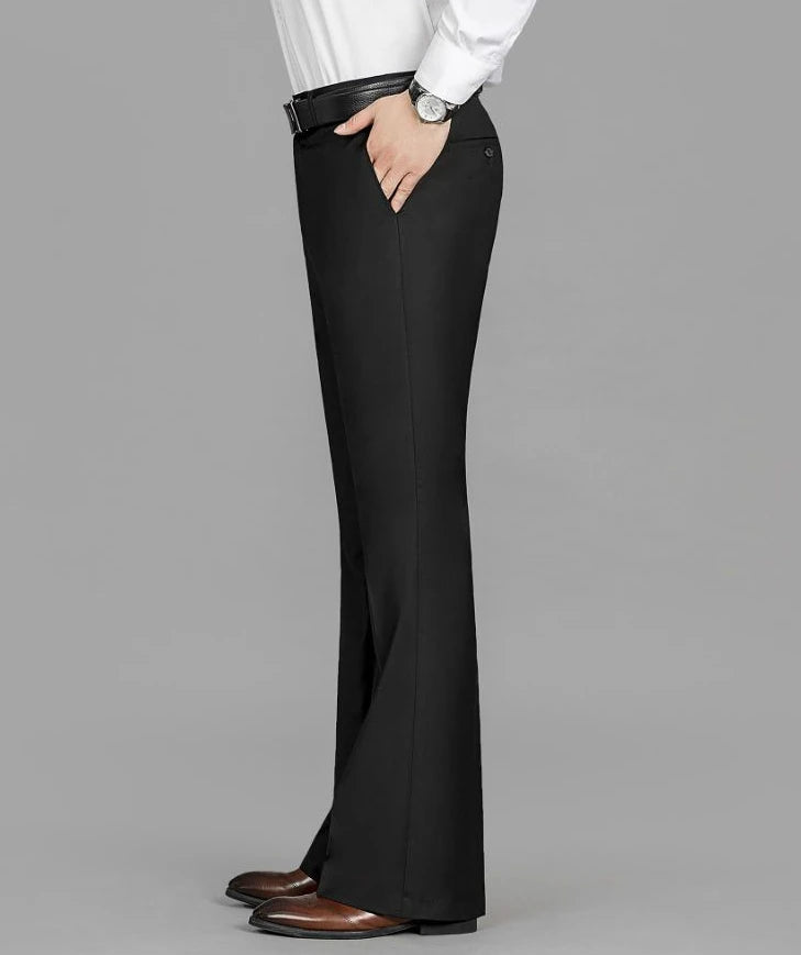 Business Trousers for Men Flared Social Tailoring Gray Bell Mouth Man Suits Pants Clothes Offer Fabric Fashion Classic Elegant Master Coach HQ