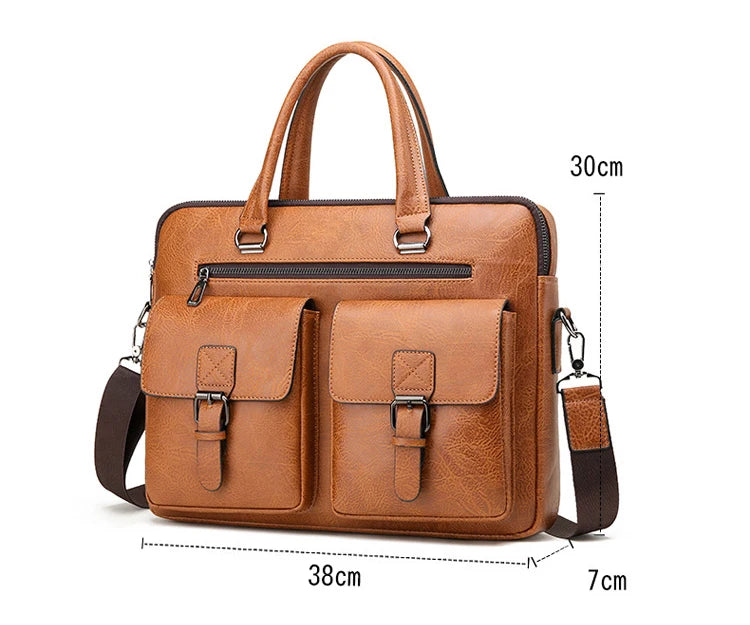 Luxury Brand Man Business Briefcase Bag PU Leather Messenger Shoulder Bag Men Office Lunch Bags For Laptop A4 File Male Handbags Master Coach HQ