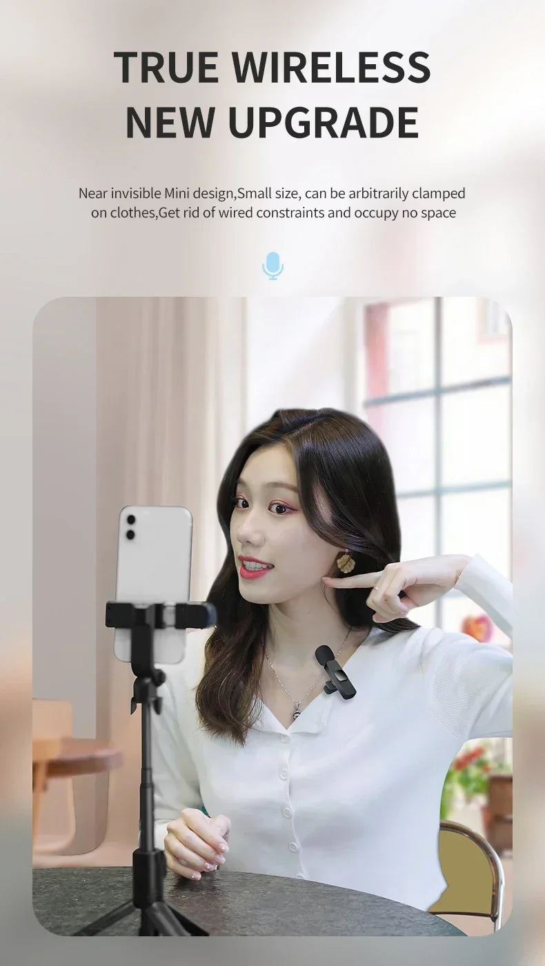 Basix Wireless Lavalier Microphone Audio Recording Mini Replaceable Windproof Wool Microphone for iPhone16 Shoot vlog YouTube Master Coach HQ