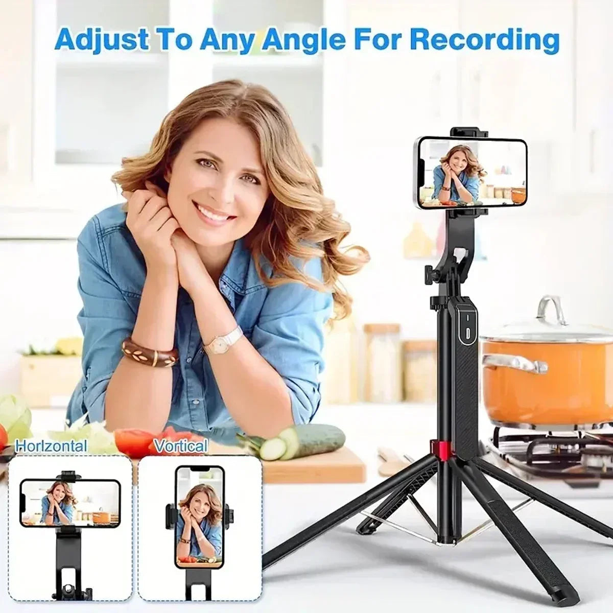 Portable camera tripod with wireless remote control and 360 ° rotation for video recording, video recording, and live streaming Master Coach HQ