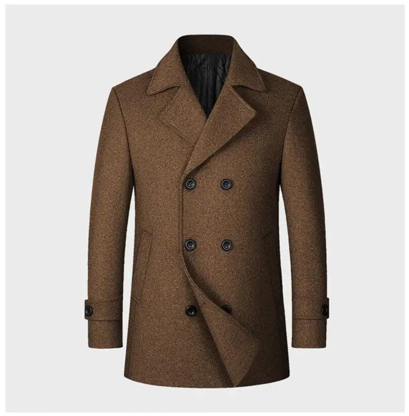 New Men Double Breasted Woolen Coats Winter Thicker Warm Cashmere Trench Coats Long Jackets Quality Male Winter Overcoats XXL Master Coach HQ