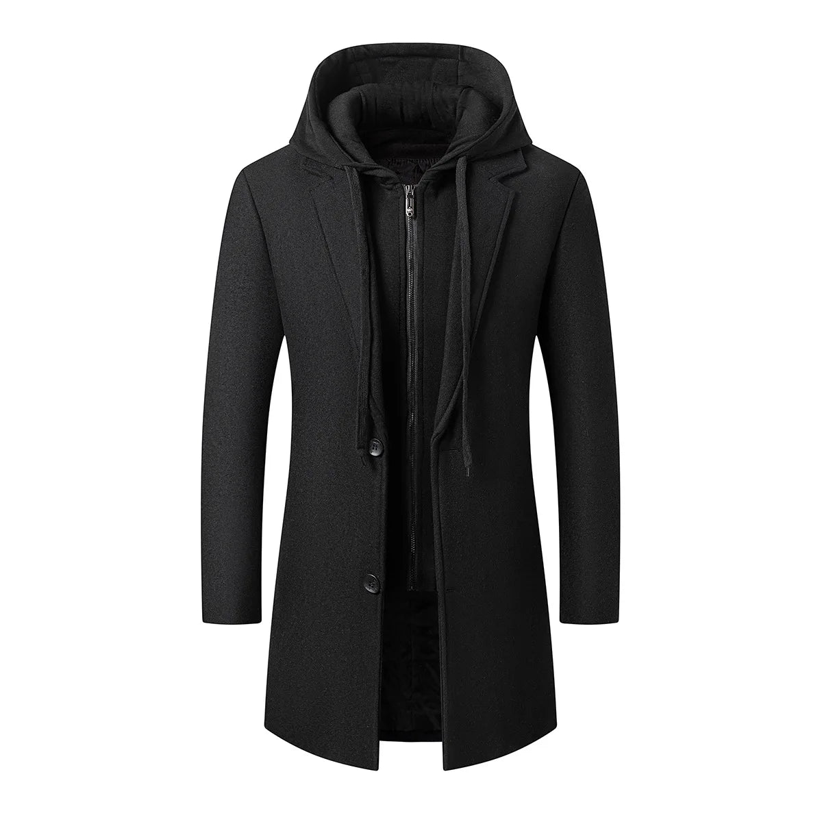 New Fashion Men Hooded Overcoats Casual Woolen Blends Cashmere Long Trench Coats Male Winter Coats Business Casual Jackets 4XL Master Coach HQ