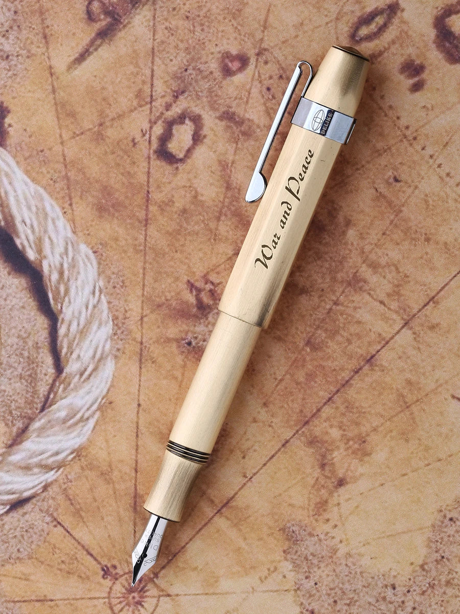 Majohn Alpha All Copper Vintage Travel Short Ink Fountain Pen EF/F/Bent Nib Aluminum Alloy Office School stationery Pocket Pen Master Coach HQ