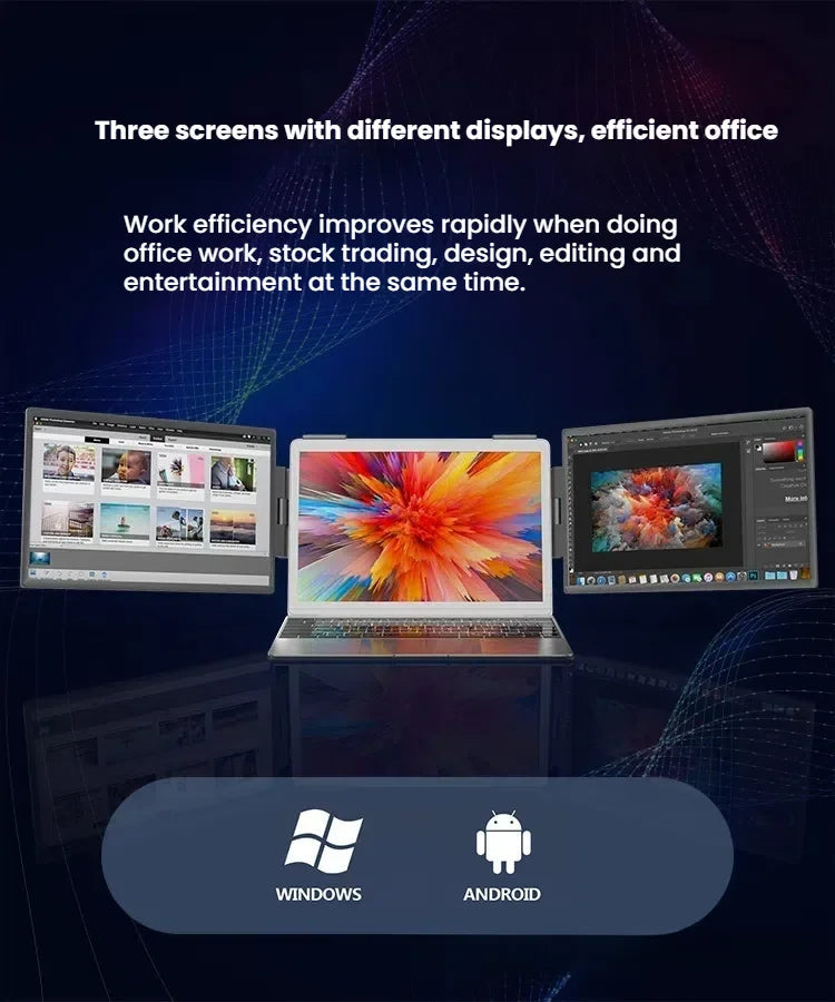 14" Portable dual monitor, FHD IPS screen USB-C/HDMI laptop extender for trading/programming/gaming Second display Master Coach HQ