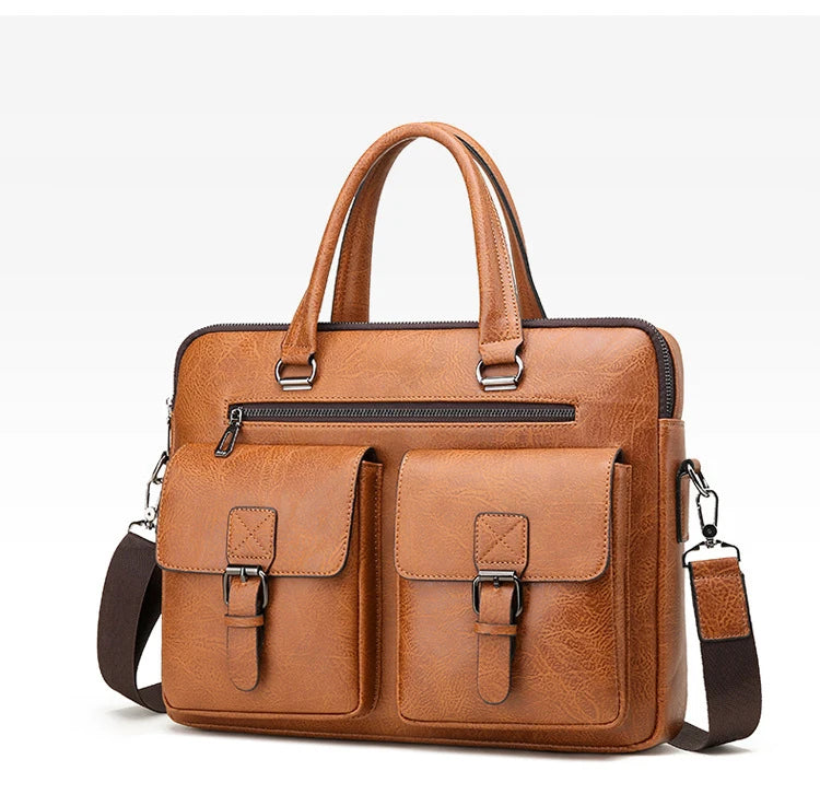 Luxury Brand Man Business Briefcase Bag PU Leather Messenger Shoulder Bag Men Office Lunch Bags For Laptop A4 File Male Handbags Master Coach HQ