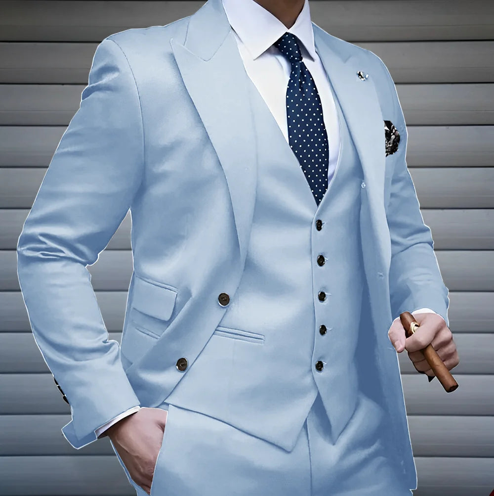 Formal Men's Suit Business Jacket Pants Vest 3 Piece Set High Quality Wedding Groom Tuxedo Solid Color Custom Suit XS-5XL Master Coach HQ