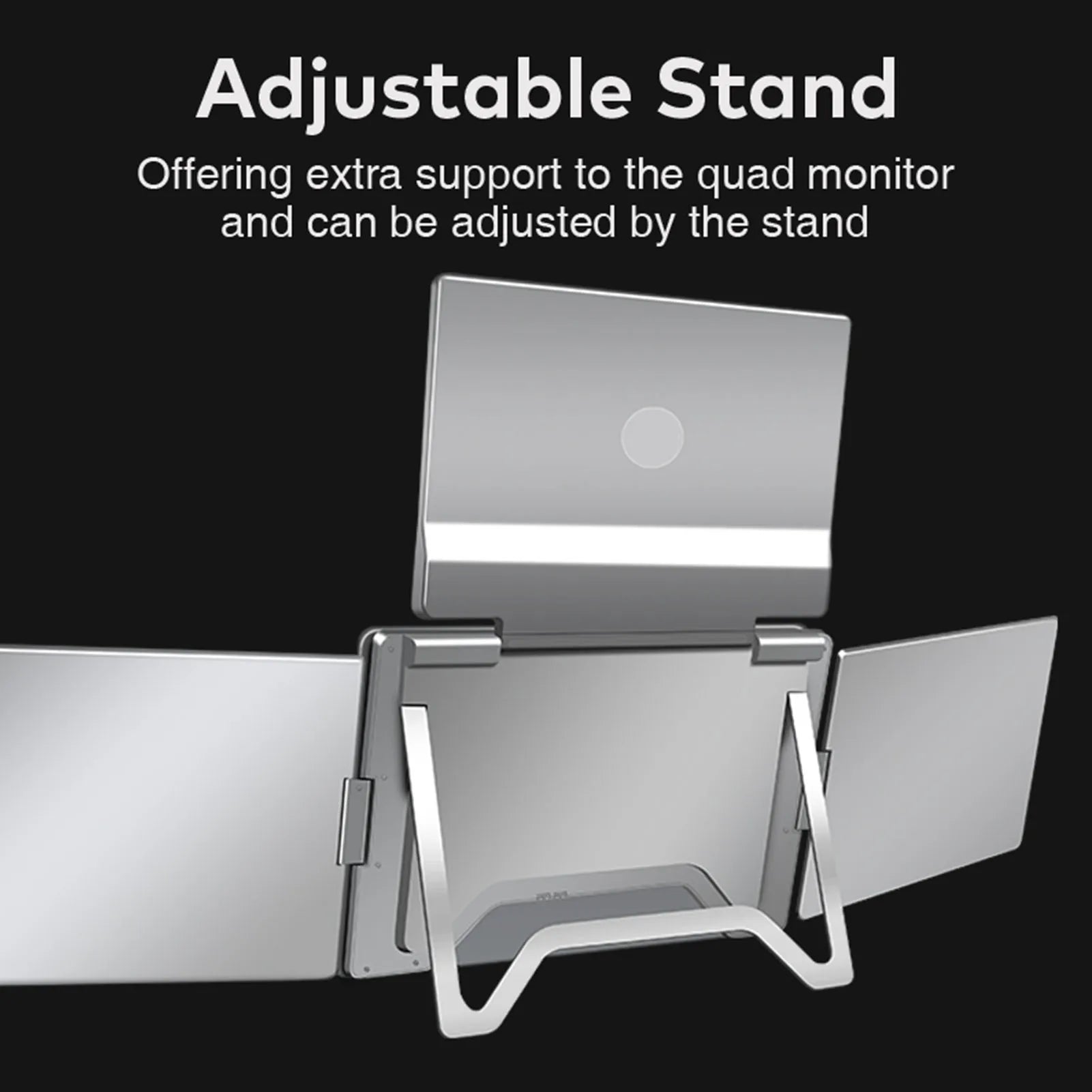 15.6" Laptop Screen Extender Quad Monitors Portable 1 Cable for 3 Screens Folding for 12"-18.5" Laptops Laptop Extended Monitors Master Coach HQ