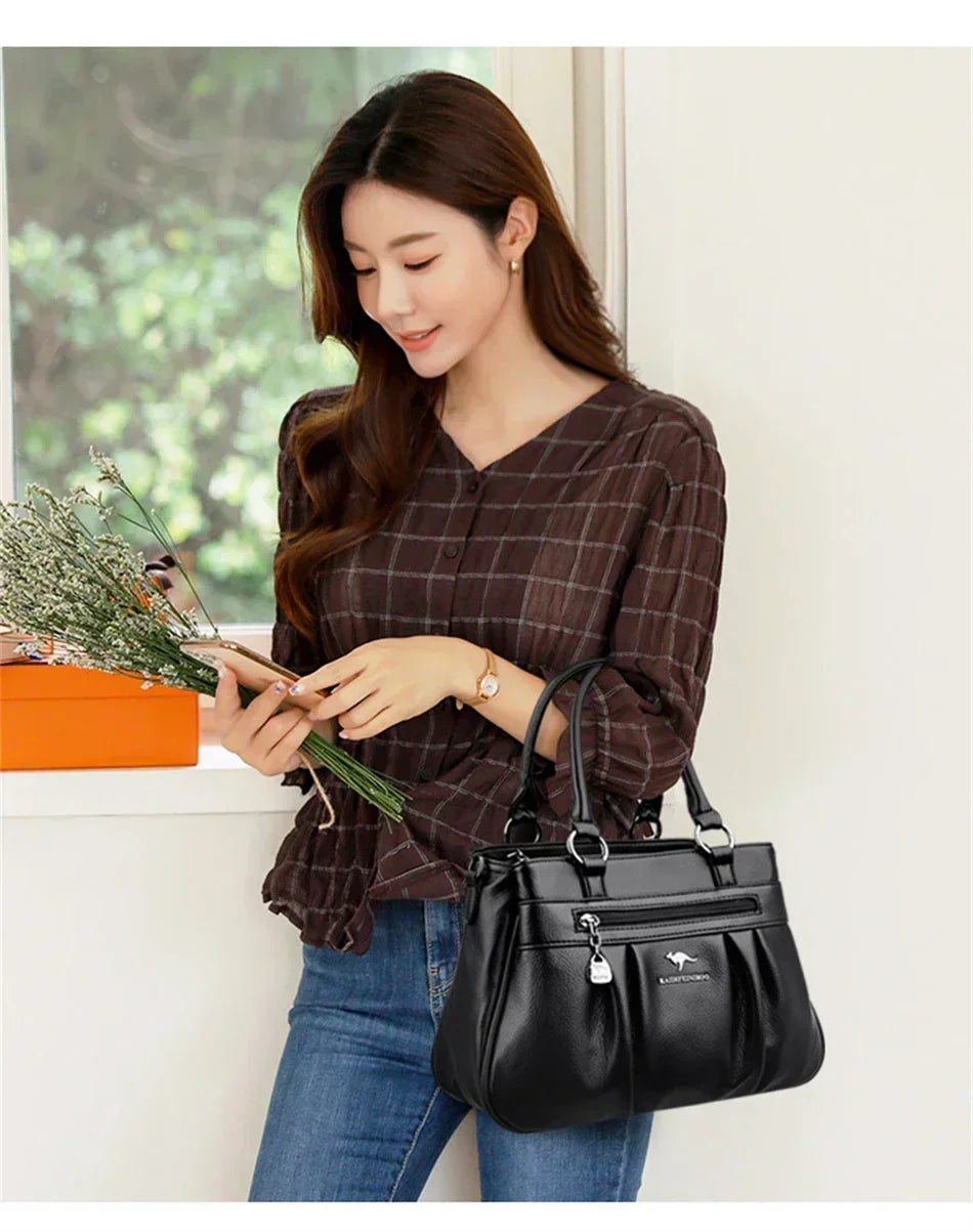 Luxury Handbags Women Bags Designer 3 Layers Leather Hand Bags Big Capacity Tote Bag for Women Vintage Top-handle Shoulder Bags Master Coach HQ