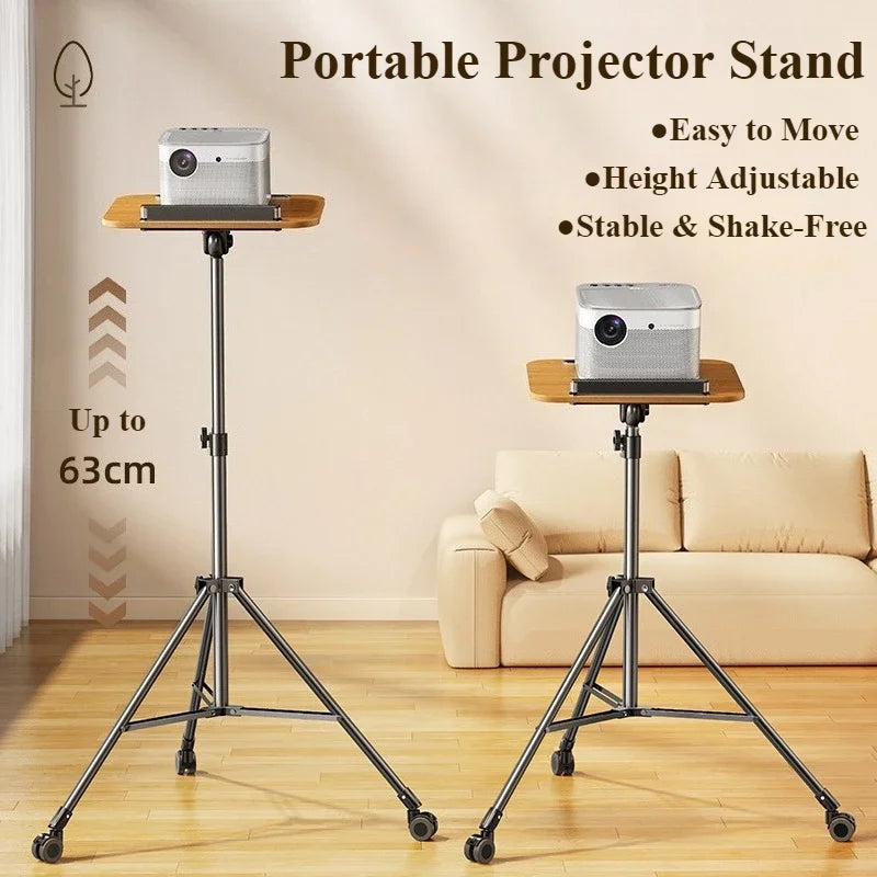 Eary Height Adjustable Laptop Stand Portable Standing Tripod Projector Desk Movable Computer Stand with Wheels Tray for Office Master Coach HQ