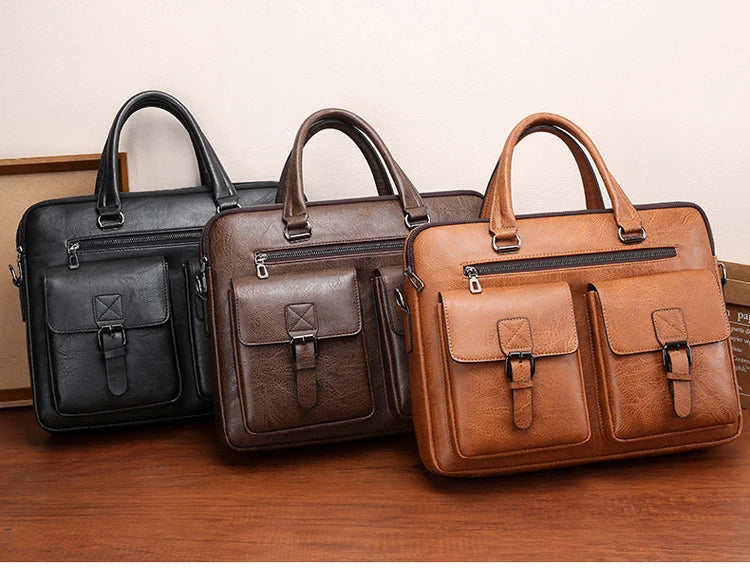 Luxury Brand Man Business Briefcase Bag PU Leather Messenger Shoulder Bag Men Office Lunch Bags For Laptop A4 File Male Handbags Master Coach HQ