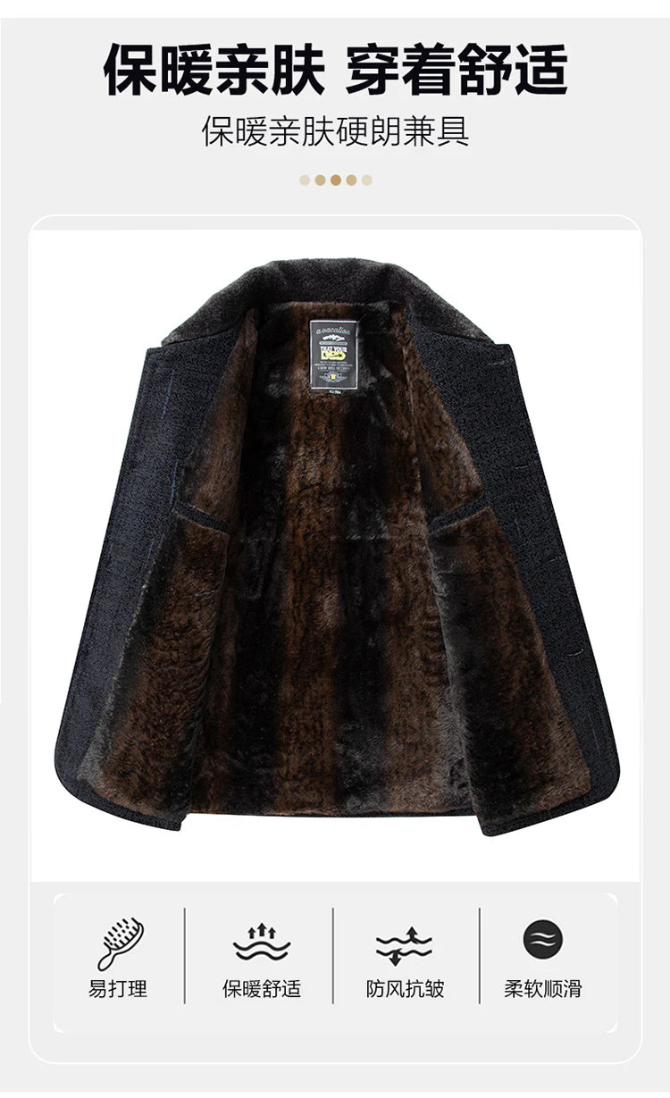 2024 Men Woolen Coats Men's business Casual Trench Coat Winter Coat with wool inner Man Autumn and Winter Wool Coat for Men Master Coach HQ