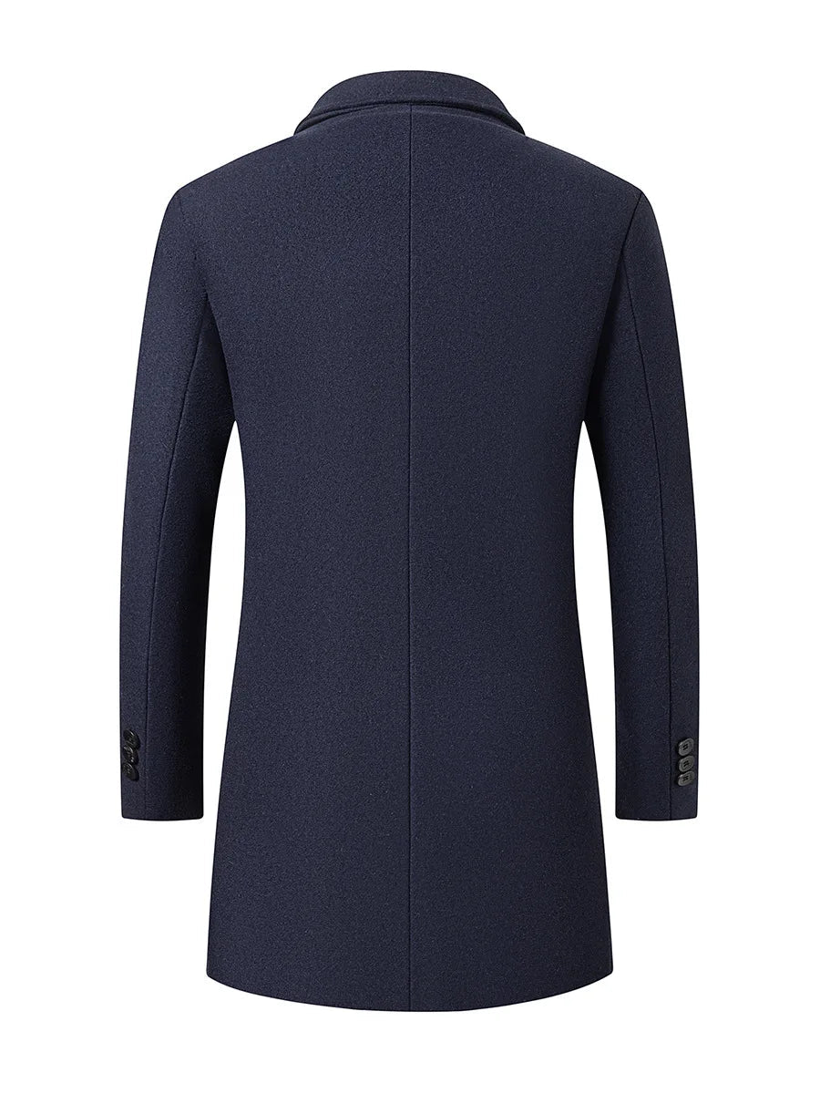 New Fashion Men Hooded Overcoats Casual Woolen Blends Cashmere Long Trench Coats Male Winter Coats Business Casual Jackets 4XL Master Coach HQ