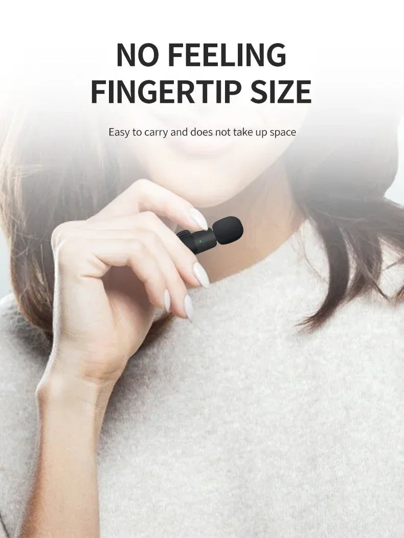 Basix Wireless Lavalier Microphone Audio Recording Mini Replaceable Windproof Wool Microphone for iPhone16 Shoot vlog YouTube Master Coach HQ