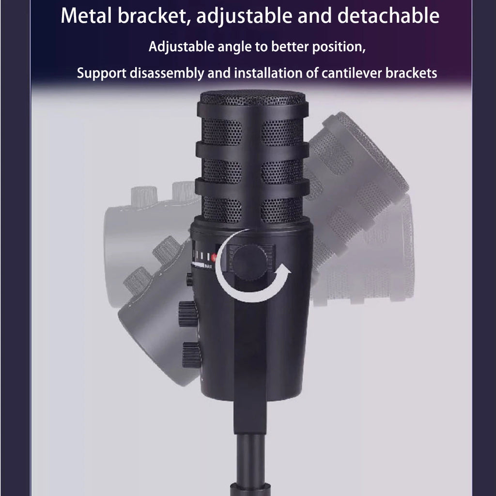 Professional USB Condenser Microphone Metal Reverb Noise-canceling Microphone For PC Recording Streaming Podcast Plug And Play Master Coach HQ