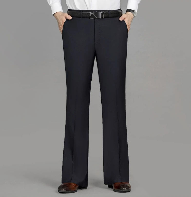 Business Trousers for Men Flared Social Tailoring Gray Bell Mouth Man Suits Pants Clothes Offer Fabric Fashion Classic Elegant Master Coach HQ