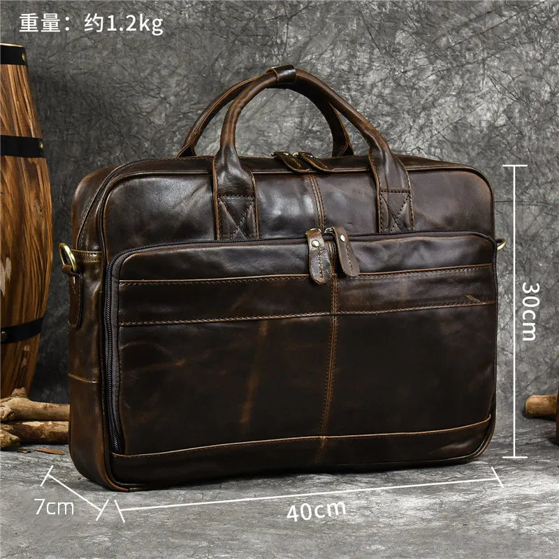 Luxury Genuine Leather Handbag for Men Travel Briefcase Male Leather Shoulder Bag Men's Business Laptop Bag Large Messenger Bags Master Coach HQ