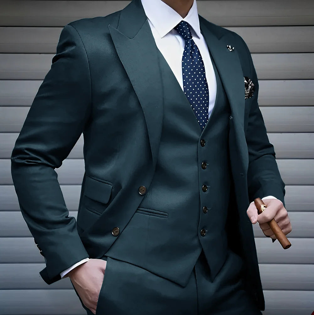 Formal Men's Suit Business Jacket Pants Vest 3 Piece Set High Quality Wedding Groom Tuxedo Solid Color Custom Suit XS-5XL Master Coach HQ