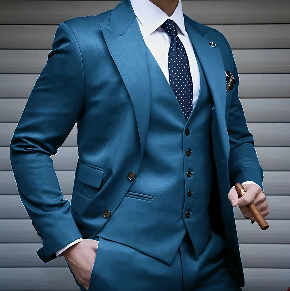 Formal Men's Suit Business Jacket Pants Vest 3 Piece Set High Quality Wedding Groom Tuxedo Solid Color Custom Suit XS-5XL Master Coach HQ