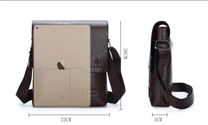 Luxury Brand Vintage Messenger Bags Men Leather Shoulder Bag Male Handbag Brown Black Side Bag Business Crossbody Bag For Men Master Coach HQ