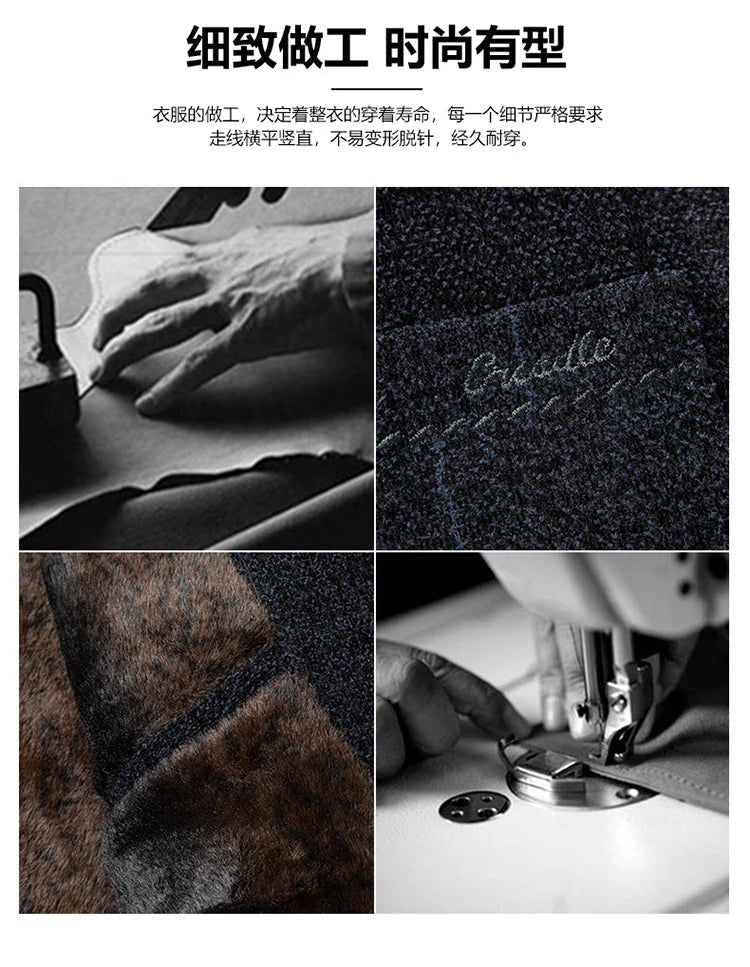 2024 Men Woolen Coats Men's business Casual Trench Coat Winter Coat with wool inner Man Autumn and Winter Wool Coat for Men Master Coach HQ