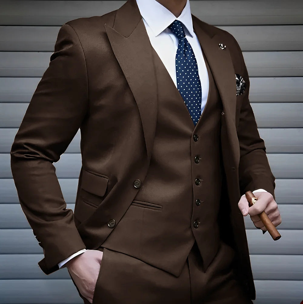 Formal Men's Suit Business Jacket Pants Vest 3 Piece Set High Quality Wedding Groom Tuxedo Solid Color Custom Suit XS-5XL Master Coach HQ