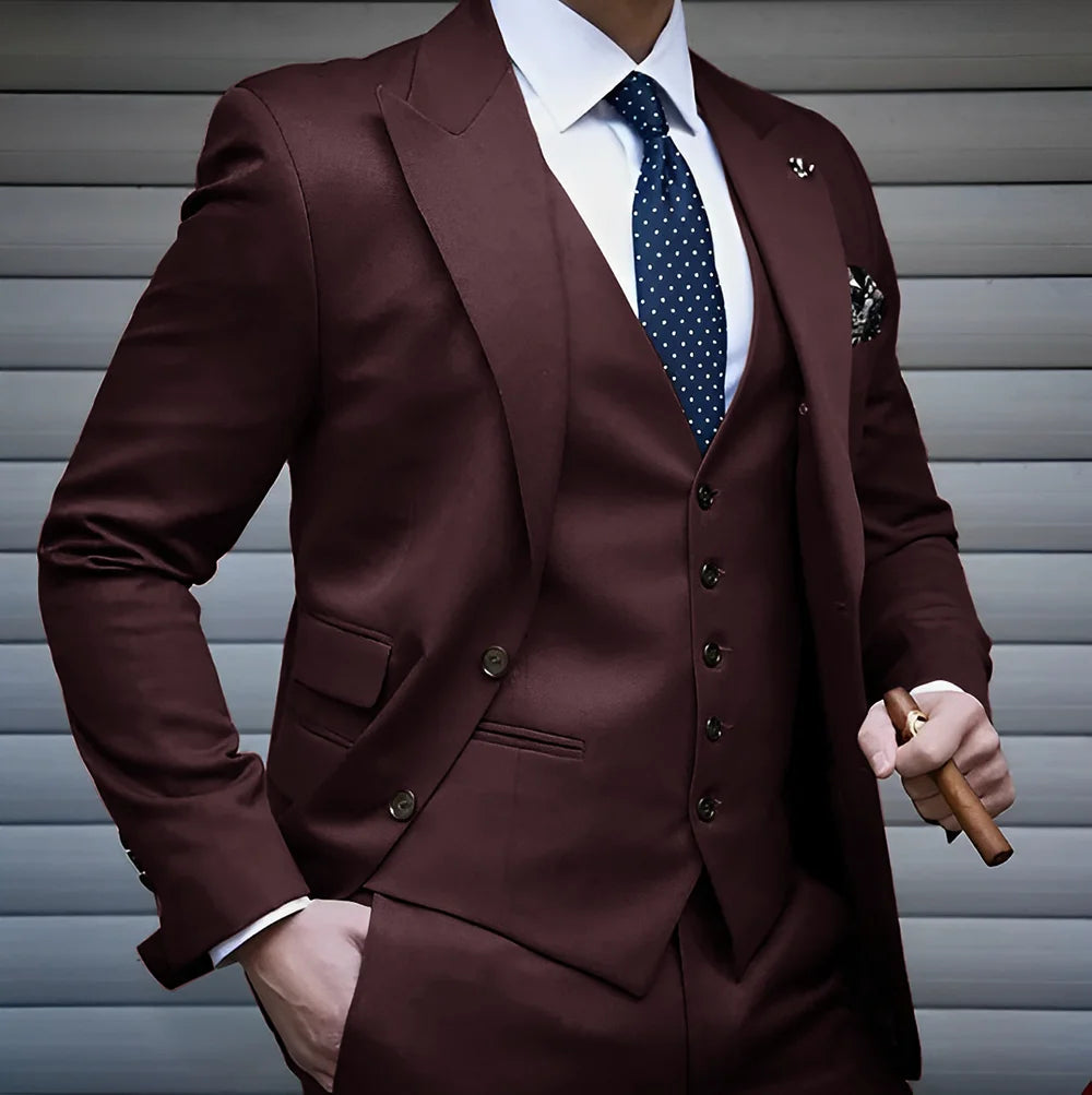 Formal Men's Suit Business Jacket Pants Vest 3 Piece Set High Quality Wedding Groom Tuxedo Solid Color Custom Suit XS-5XL Master Coach HQ