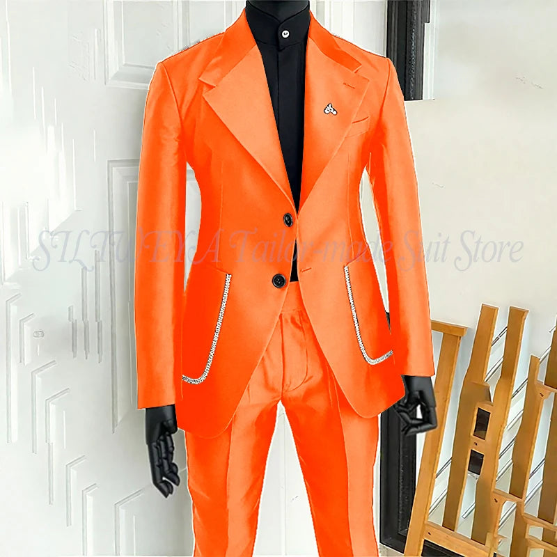 Black Men's 2 Piecs Suits Blazer Pants Single Breasted Daily Work Business Casual Party Suit Set Traje De Hombre Elegante Master Coach HQ