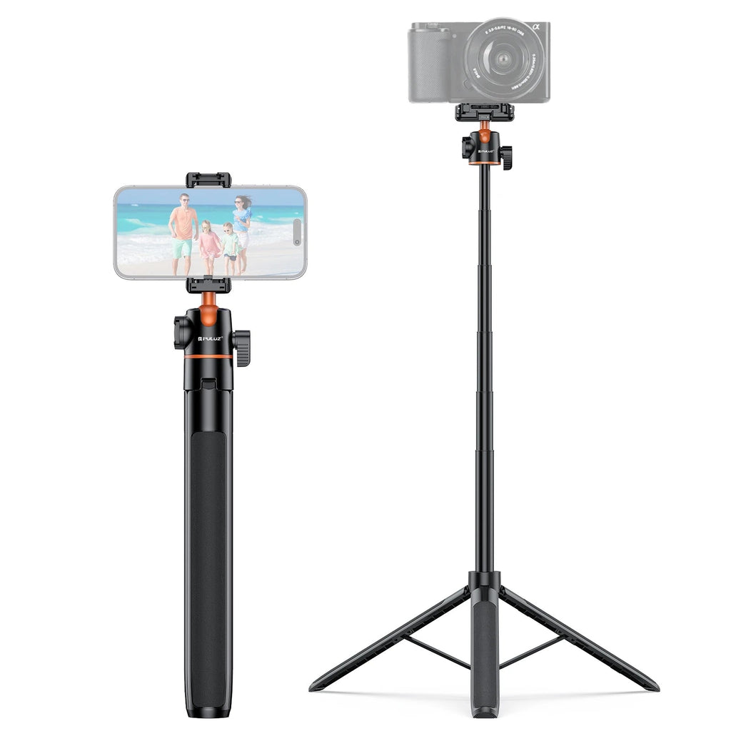 PULUZ 1.4m Phone Selfie Stick Tripod Vlog Live Streaming Holder with Phone Clip for iPhone/ Samsung/ Huawei & Cameras Tripod Master Coach HQ