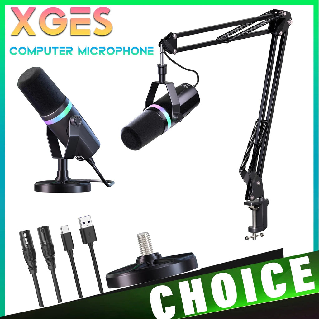 USB/XLR Dynamic Microphone With Built-in Headset Output & Sound Insulation,For Podcasts,Games, Live Broadcast Master Coach HQ