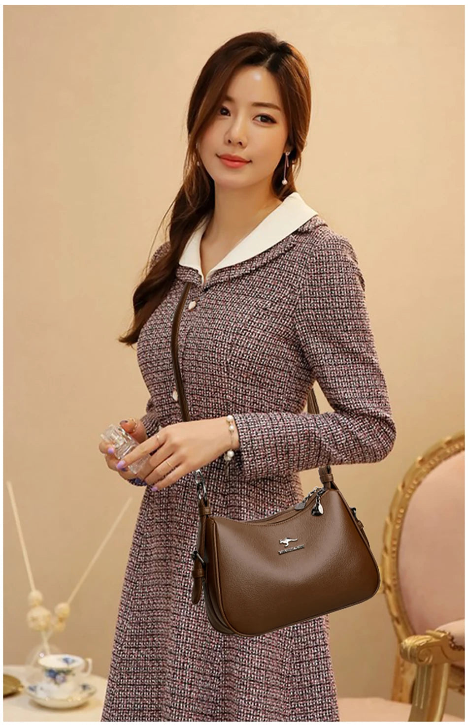Luxury Designer Ladies Handbags New High Quality Leather Shoulder Bag For Women Female Retro And Minimalist Crossbody Bags Purse Master Coach HQ