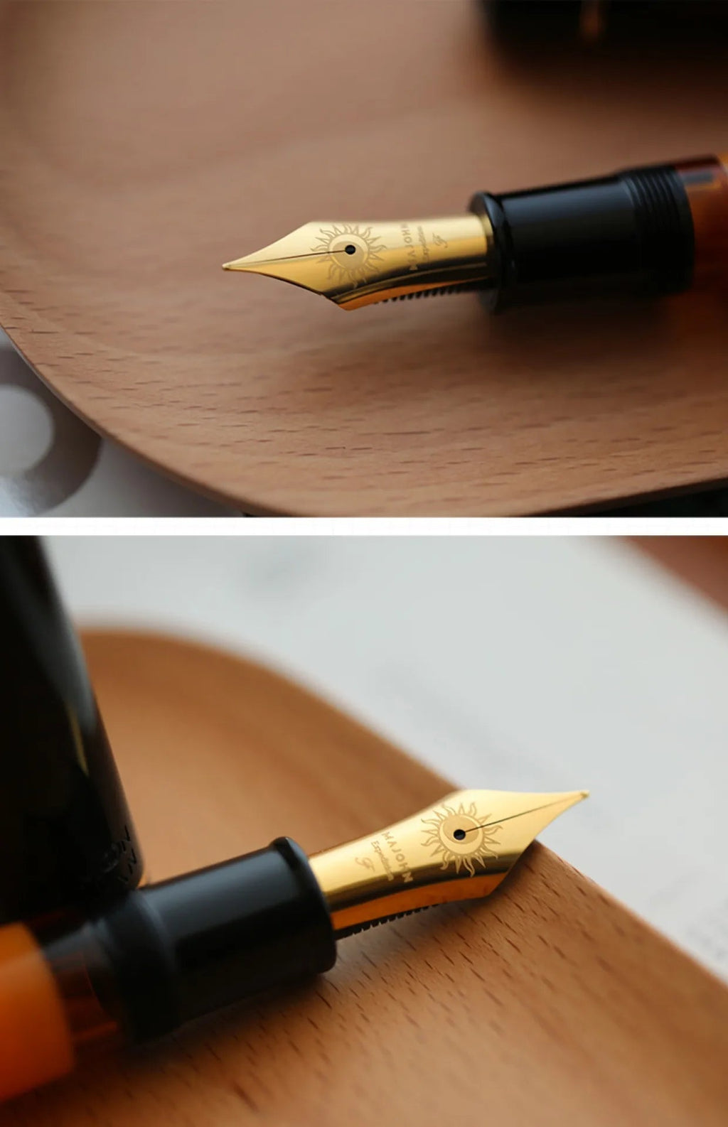 Majohn P139 Piston Resin Fountain Pen #8 F/M All Brass Piston System Large Capacity Writing Gift Pen Stationery School Supplies Master Coach HQ