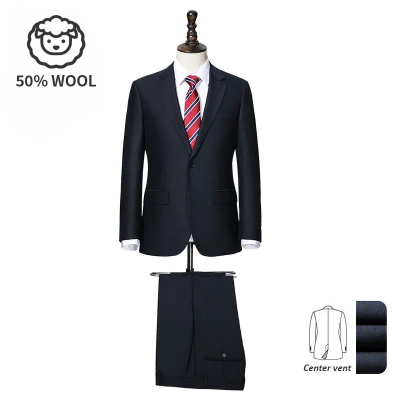 Men's Premium Suit -Business Suit, Professional Formal Wear, Ideal for Work and Weddings,50% Wool,Customizable Fit with 20 Sizes Master Coach HQ