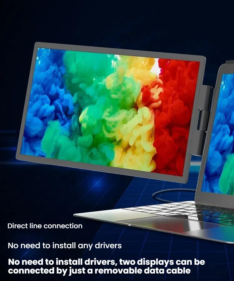 14" Portable dual monitor, FHD IPS screen USB-C/HDMI laptop extender for trading/programming/gaming Second display Master Coach HQ