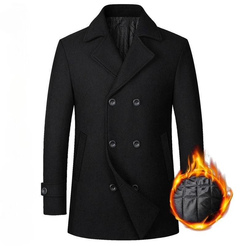 New Men Double Breasted Woolen Coats Winter Thicker Warm Cashmere Trench Coats Long Jackets Quality Male Winter Overcoats XXL Master Coach HQ