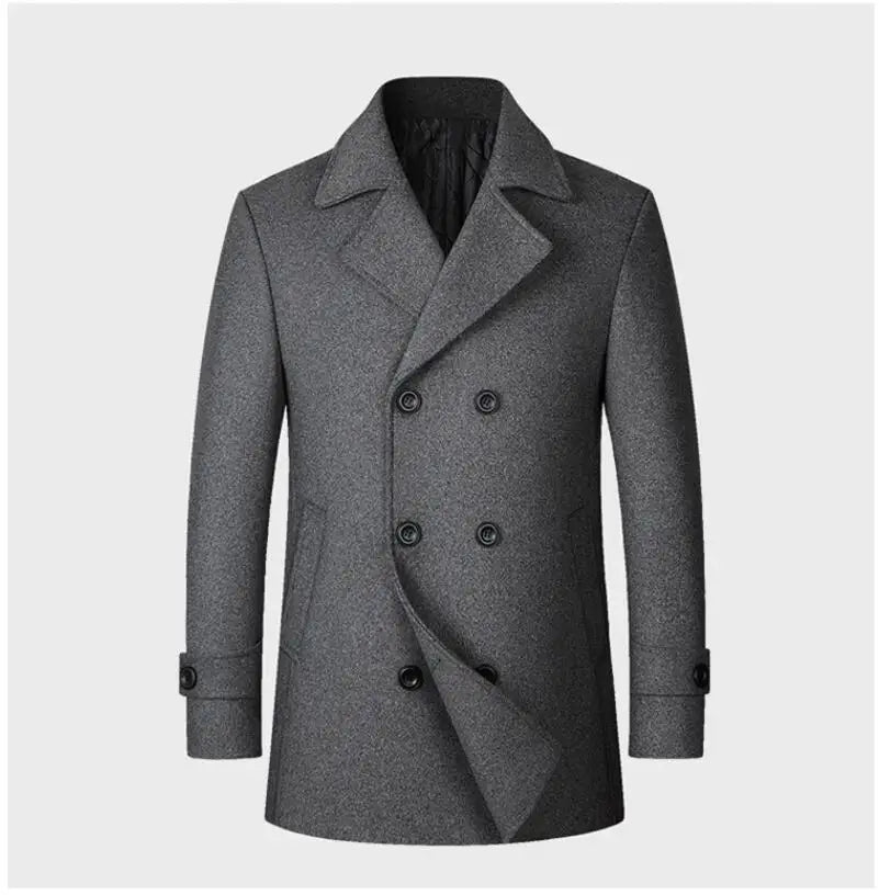 New Men Double Breasted Woolen Coats Winter Thicker Warm Cashmere Trench Coats Long Jackets Quality Male Winter Overcoats XXL Master Coach HQ