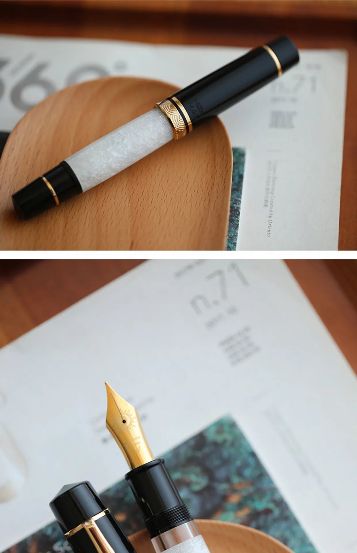 Majohn P139 Piston Resin Fountain Pen #8 F/M All Brass Piston System Large Capacity Writing Gift Pen Stationery School Supplies Master Coach HQ