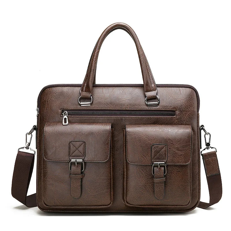 Luxury Brand Man Business Briefcase Bag PU Leather Messenger Shoulder Bag Men Office Lunch Bags For Laptop A4 File Male Handbags Master Coach HQ
