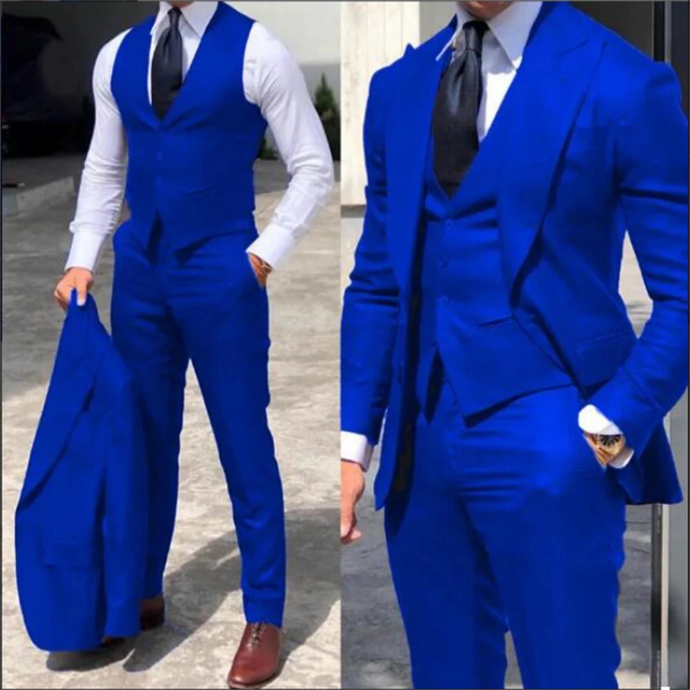 solid color formal business suits Full men's suits Pointed collar Single Breasted high-quality wedding art Graduation Master Coach HQ