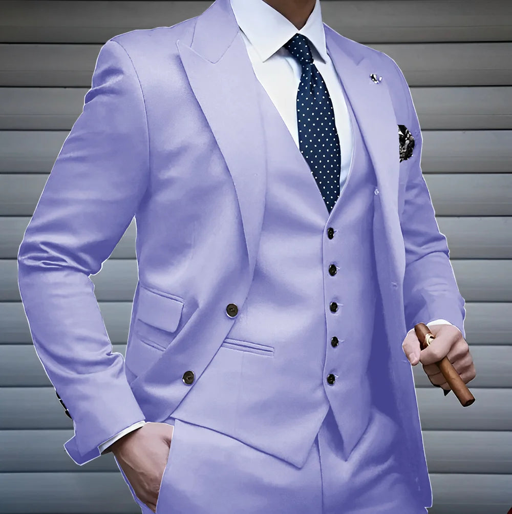 Formal Men's Suit Business Jacket Pants Vest 3 Piece Set High Quality Wedding Groom Tuxedo Solid Color Custom Suit XS-5XL Master Coach HQ